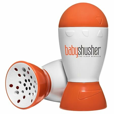 Baby Shusher sleep aid device with orange and white design.