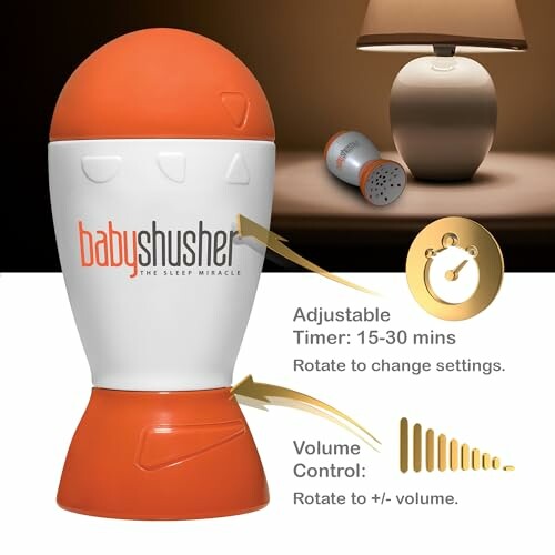 Baby Shusher sleep miracle device with adjustable timer and volume control.